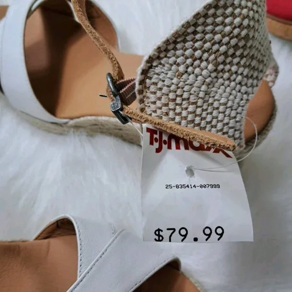 Barbour NEW Espadrille Wedge Sandals Size 7 Made In Spain - Picture 9 of 10